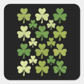 St Patrick's Day Heart Lucky Clover Shamrock Vierkante Sticker (Voorkant)