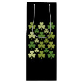 St Patrick's Day Heart Lucky Clover Shamrock Wijn Cadeautas (Voorkant)