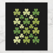 St Patrick's Day Heart Lucky Clover Shamrock Wijn Etiket (Enkel label)