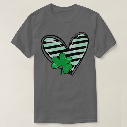 St Patricks Day Heart Shamrock T-shirt (Design voorkant)
