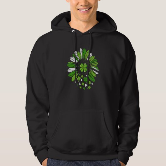 St Patrick's Day Heart Shamrocks Sunflower Lucky I Hoodie (Voorkant)