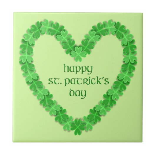 St Patrick's Day Heart Tegeltje (Voorkant)
