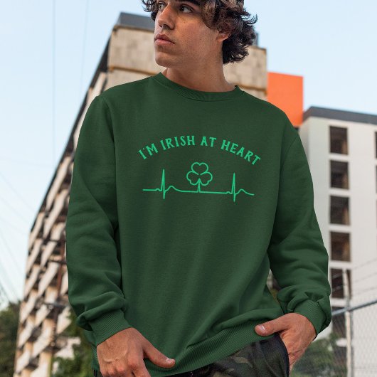 St Patricks Day Heartbeat Sweatshirt | Aangepaste