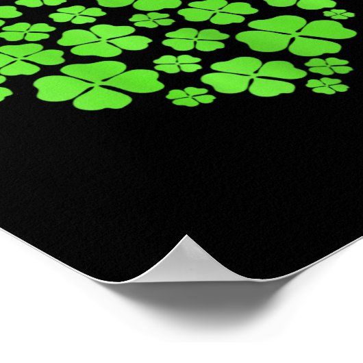 St Patricks Day Hearts Shamrock Clover Vrouwen Mei Poster (Hoek)