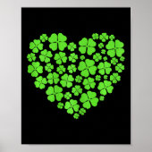 St Patricks Day Hearts Shamrock Clover Vrouwen Mei Poster (Voorkant)