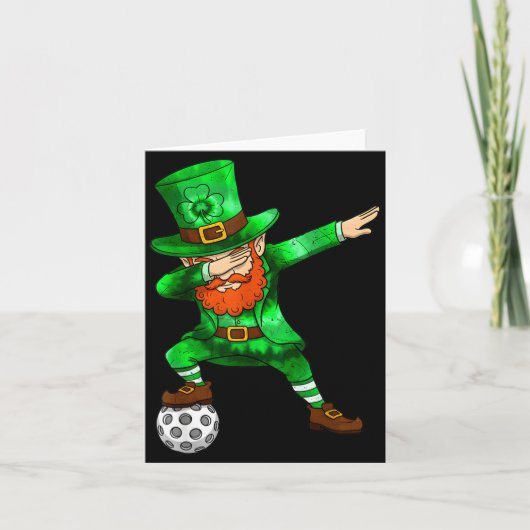 St. Patrick's Day Heren Pickleball Vrouwen Dabbing Kaart (Voorkant)