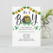 St. Patrick's Day Het is een Baby shower. Kaart (Staand voorkant)