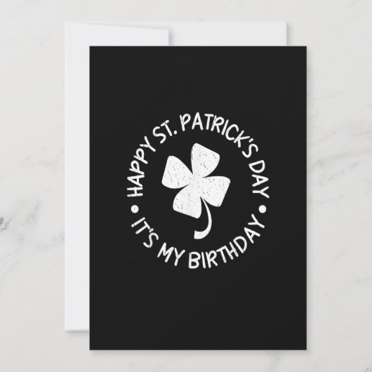 St. Patrick's Day Het is mijn geboortedag Shamrock Kaart (Voorkant)