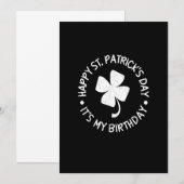 St. Patrick's Day Het is mijn geboortedag Shamrock Kaart (Voorkant / Achterkant)