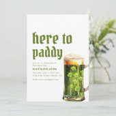 St. Patrick's Day Hier om Paddy Party uitnodiging (Staand voorkant)