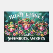 St Patrick's Day Highland Koe Irish Doormat Deurmat (Voorkant)