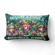 St. Patrick's Day Highland Koe Lumbar Pillow