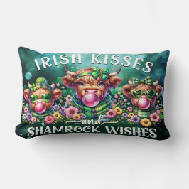 St. Patrick's Day Highland Koe Lumbar Pillow Kussen