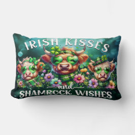 St. Patrick's Day Highland Koe Lumbar Pillow Kussen