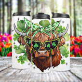 St. Patrick's Day Highland Koe Thermische Tumbler Thermosbeker