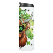 St. Patrick's Day Highland Koe Thermische Tumbler Thermosbeker (Geroteerd rechts)