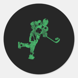 St Patrick's Day Hockey Ierse Jongens Saint Paddy' Ronde Sticker