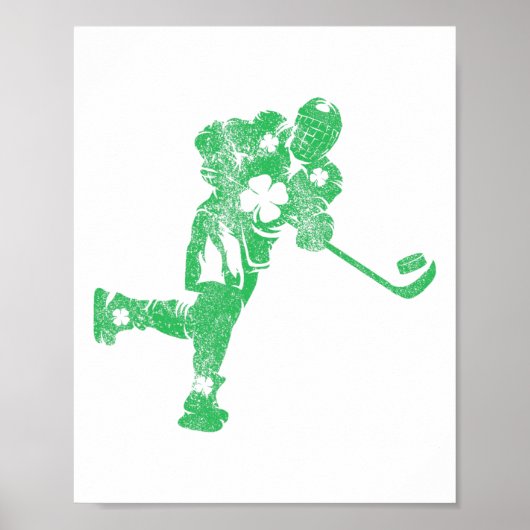 St Patricks Day Hockey Irish Boys Saint Paddy#39;s Poster (Voorkant)