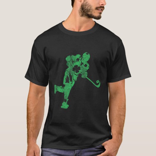 St Patrick's Day Hockey Irish Boys Saint Paddy's S T-shirt (Voorkant)