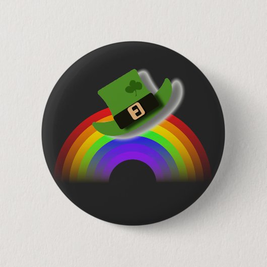 St. Patrick's Day-hoed en regenboog Ronde Button 5,7 Cm (Voorkant)