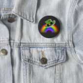 St. Patrick's Day-hoed en regenboog Ronde Button 5,7 Cm (In situ)