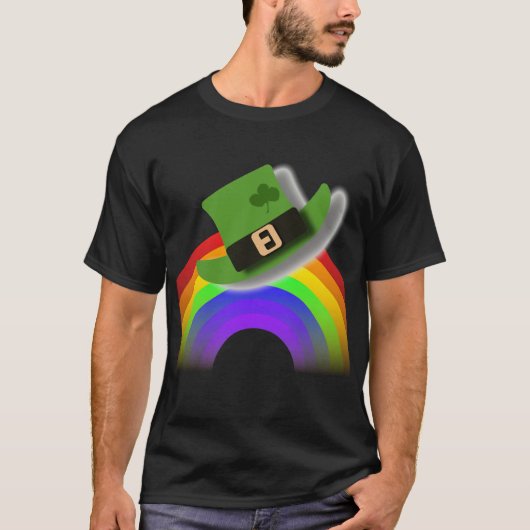 St. Patrick's Day-hoed en regenboog T-shirt (Voorkant)