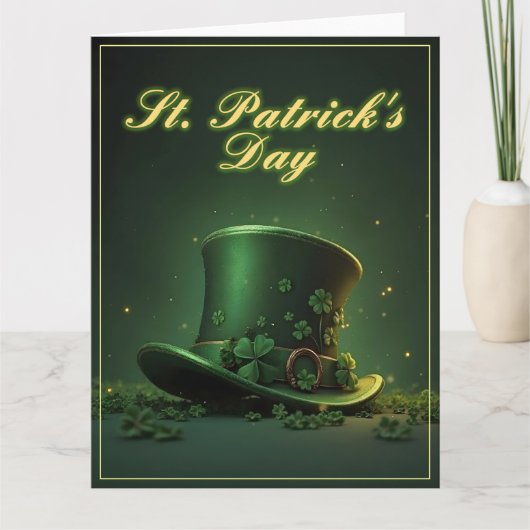 St. Patrick's Day-hoed en shamrock-ontwerp Bedankkaart (Voorkant)