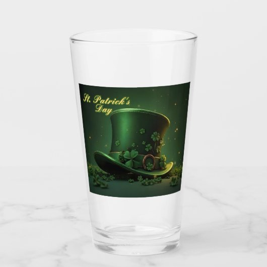 St. Patrick's Day-hoed en shamrock-ontwerp Glas (Voorkant)