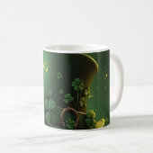 St. Patrick's Day-hoed en shamrock-ontwerp Koffiemok (Voorkant rechts)
