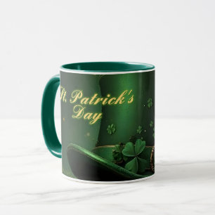 St. Patrick's Day-hoed en shamrock-ontwerp Mok