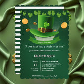 St. Patrick's Day Hoed Klaverblad Goud Babyfeestje Kaart