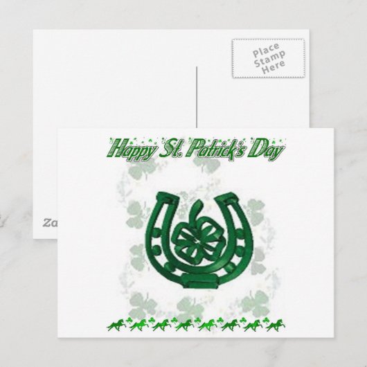 St Patrick's Day hoefijzer Briefkaart (Voorkant / Achterkant)