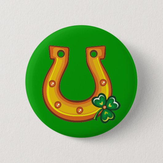St. Patrick's Day Hoefijzer Button (Voorkant)