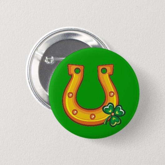 St. Patrick's Day Hoefijzer Button (Voorkant /achterkant)