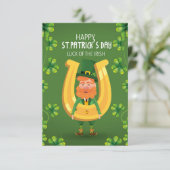 St.Patrick's Day Hoefijzer Funny Greeting Kaart (Staand voorkant)