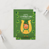 St.Patrick's Day Hoefijzer Funny Greeting Kaart (Voorkant / Achterkant in situ)