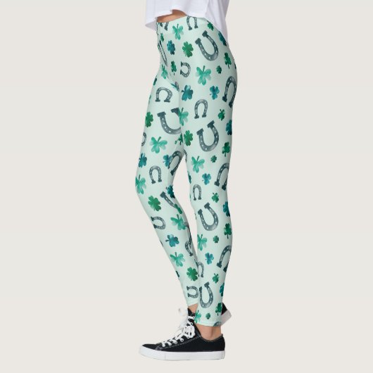 St. Patricks Day Hoefijzer Klavertjes Leggings (Links)