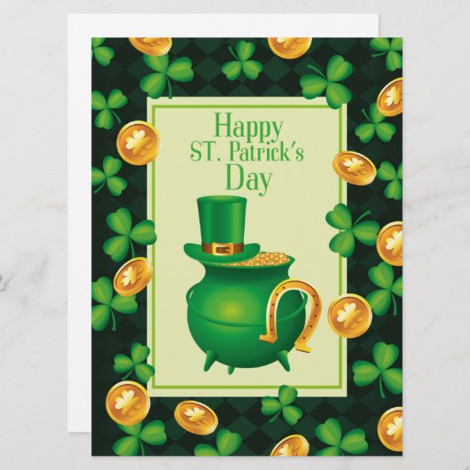 St Patrick's Day Holiday Card Feestdagenkaart (Voorkant / Achterkant)
