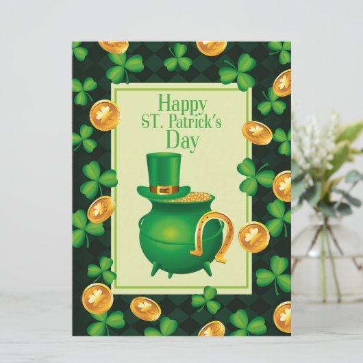St Patrick's Day Holiday Card Feestdagenkaart (Staand voorkant)