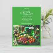 St Patrick's Day Holiday Dinner Kaart (Staand voorkant)