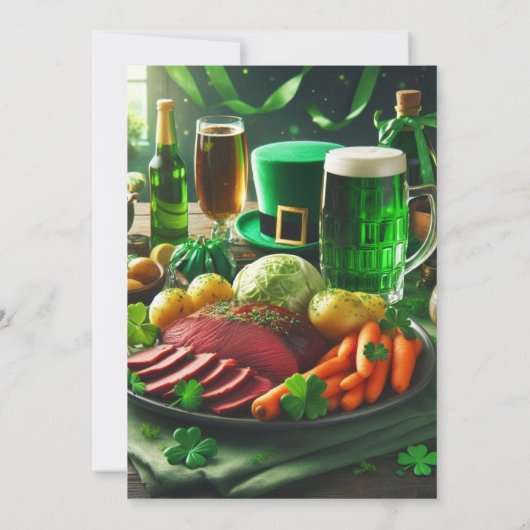 St Patrick's Day Holiday Dinner Kaart (Achterkant)