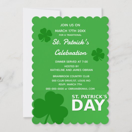 St Patricks Day Holiday Party Invitaiton Kaart (Voorkant)