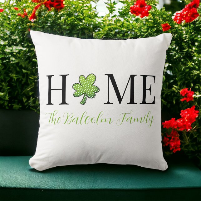St. Patrick's Day HOME Klaver Kussen (Creator heeft geüpload)