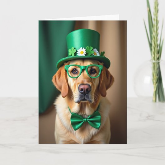 St. Patrick's Day Hond Foto Kaart (Voorkant)