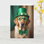 St. Patrick's Day Hond Foto Kaart (Gele Bloem)