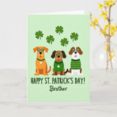St. Patrick's Day Hond Kunstkaart Kaart (Gele Bloem)
