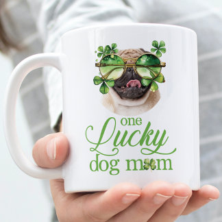 St Patrick's Day Hond Mam Custom Foto Grappig Koffiemok