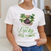 St Patrick's Day Hond Mam Custom Foto Grappig T-shirt