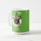 St Patrick's Day Hond Mam Custom Foto Koffiemok (Voorkant links)