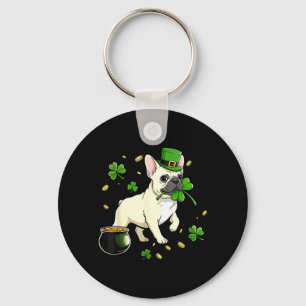 St. Patricks Day Hond Thema Vrouwen Mannen Frans Sleutelhanger